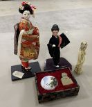 Asian Figurines, Resin Carved, and Foo Dog and Trinket