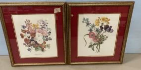 Two Framed Flower Vase Prints