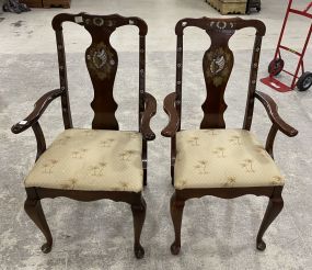 Pair of Cherry Queen Anne Arm Chairs