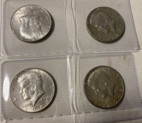 4 Kennedy Half Dollar Coins