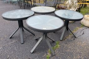 Four Patio Round Side Tables