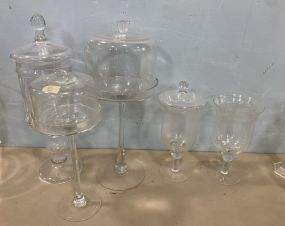 Five Tall Glass Container