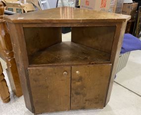 Oak TV Corner Cabinet