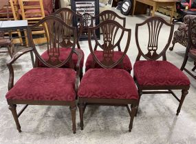 Five Mahogany Sheraton Style Dining Chairs