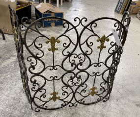 Metal Decorative Three Panel Fire Screen