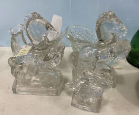 Glass Horses, Pair of Glass Sleights, and Pelican