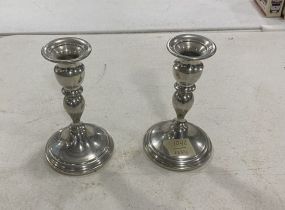 Pair of Pewter Candle Sticks