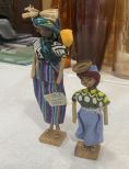 2 Handmade Ethnic Native Art Dolls