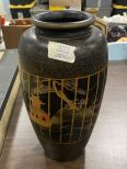 Japanese Hand Painted Metal Decorative Vase