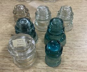 Grouping of Assorted Vintage Hemingray Glass Telegraph Insulators