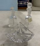 Pair of Precious Moments Clear Glass Bells, Marquis Waterford Crystal