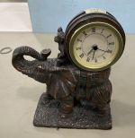 Metal Elephant Shelf Clock