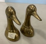 Pair of Brass Swan Head Bookends