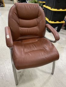 Well Made Faux Red Leather Desk Chair