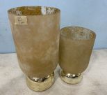 Gold Gilt Glass Candle Holders
