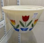 Set of 4 Fire King Tulip Mixing Bowls