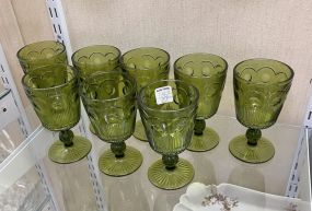 8 Bartlett Collins Bullseye Water Goblets