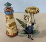 Resin Lady Figurine, and Resin Light House