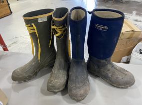 Two Pair of Size 8 and 9 Women's Mud Boots