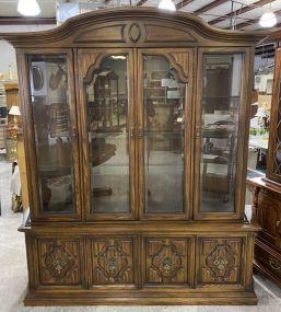 Late 20th Century Italian Neoclassical Large China Cabinet
