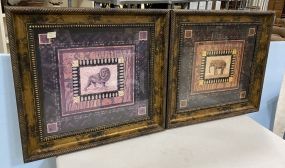 Two Lion and Elephant Prints