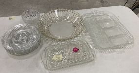 Group of Pressed Glass Serving Pieces