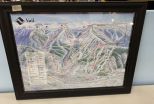 Vail Mountain Skiing Map Framed