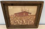 Vintage Cotton Homestead Photograph Framed