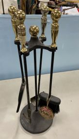 Black and Brass Fireplace Tool Kit