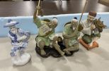 Chinese Mudman Glazed Ceramic Fisherman Figurine