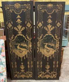 Pair of Asian Style Wood Screens