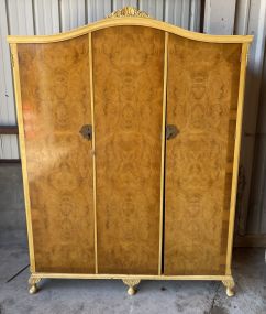 Antique English Burl Walnut Armoire