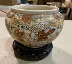 Vintage Hand Painted Satsuma Porcelain Vase