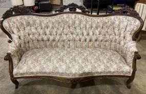 Mahogany Rococo Style Sofa