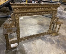 L. Uter Looking Glass New Orleans Ornate Gold Gilt Mantle Mirror