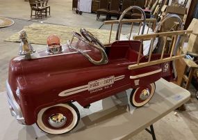 Vintage Fire Dept. Engine Number 9 Peddle Car