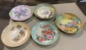 5 Hand Painted Plates by GZS