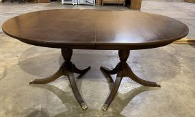 Henkel Harris Antique Reproduction Oval Double Pedestal Table