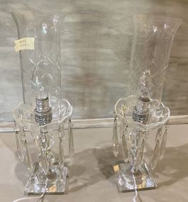 Pair of Clear Luster Lamps