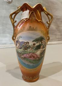 Austria Hand Painted Cherubs Vase