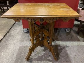 Victorian Eastlake Style Carved Parlor Table