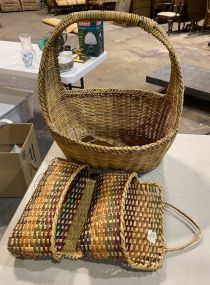 Weaved Vegetable/Fruit Basket and Weaved Choctaw Hanging Basket