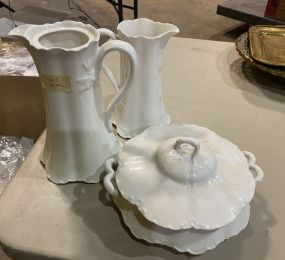 Haviland Limoge Pitchers and Vegetable Dish