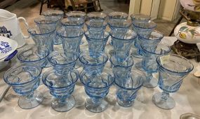 24 Fostoria Blue Jamestown Glasses
