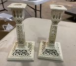 Lardes Pottery Candle Sticks,