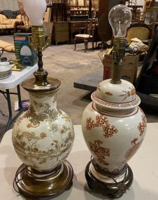Two Asian Porcelain Vase Lamps