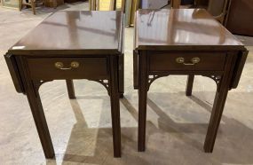 Pair of American Masterpiece Co. Traditional Style Drop Leaf Side Tables