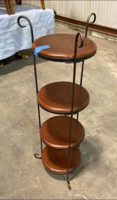 Metal and Wood Pie Server Stand