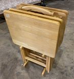 Set of Four Pine TV Trays