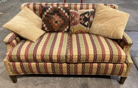 Striped Upholstery Love Seat